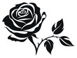 PNG Rose silhouette drawing stencil. 