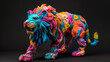 Leão colorido feito de massinha de modelar