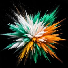 Wall Mural - Explosion of colored powder, isolated on black background. AI generated