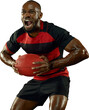 © master1305 - Professional male rugby player, African-American athlete showing motivation, emotions of win isolated on transparent background. Concept of sport, active and healthy lifestyle, action