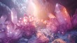 Peer into the depths of an AI-generated crystal cavern, where prismatic formations glisten in the soft light, their crystalline beauty a testament to the wonders of algorithmic design.