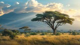 Fototapeta Sawanna - The raw beauty and rugged terrain of the African savanna.