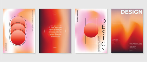 Fototapete - fluid gradient background vector. cute and minimalist style posters, photo frame cover with vibrant 