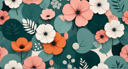 Poster - seamless floral background