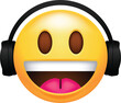 Smiling Face Wearing Headphones Emoji Icon