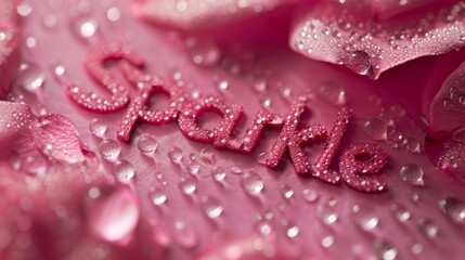 Canvas Print - a close up of a pink flower with water droplets