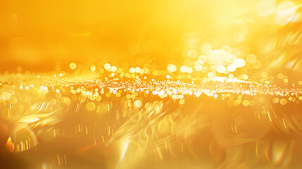 Fototapete - Abstract blur soft focus blinking light gold horizontal copy space background : Generative AI