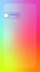 Poster - Vertical story template in gradient colors. Social media frame vector illustration.