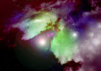 Wall Mural - galaxy in a free space. 3d rendering