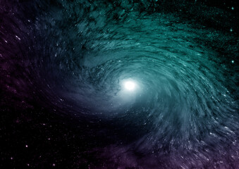 Wall Mural - galaxy in a free space. 3d rendering