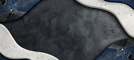 Poster - Blue abstract geometric gradient banner with concrete stone pattern for website and print design