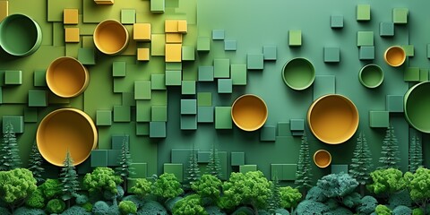 Poster - A futuristic graphic background with abstract geometric shapes, conveying modernity and technology.