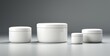 white container with white lids, with different shapes