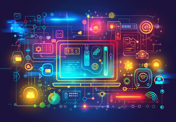 vector illustration of web design and development.