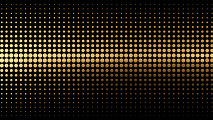 Wall Mural - Gold Halftone Dots, Abstract Vector Background Illustration