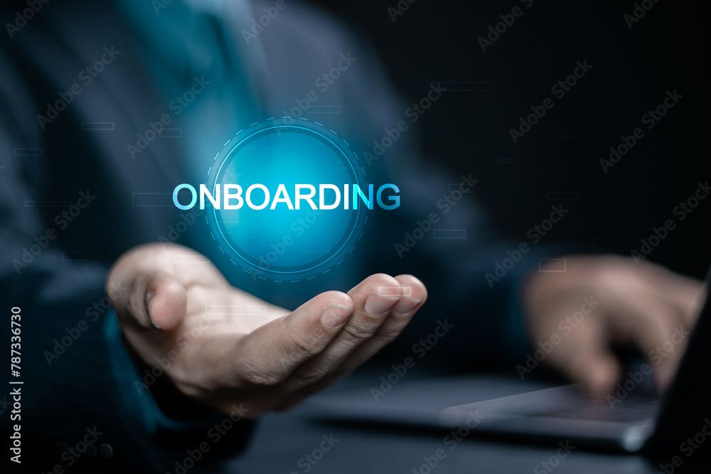 Onboarding new employee process concept. Human resources business to ...