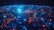 Illuminated Data Pathways Over a Night Earth