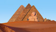 The Sphinx in Giza  complex with bright blue sky - Cairo, Egypt 