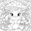 Vector illustration, cute fairy-tale character that looks like a mushroom