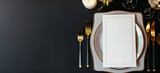 Fototapeta Mapy - Elegant table setting awaits romantic fine dining experience at luxury venue