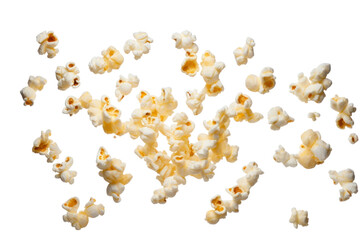 Poster - PNG  Falling popcorn snack food white background. 