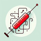 Fototapeta Londyn - Minimalist Medical Syringe Icon