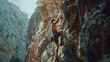 Rock Climbing Adventure in mountain