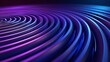 A series of concentric circles radiating outward in vibrant shades of blue and purple, resembling a digital ripple effect and symbolizing technological innovation.