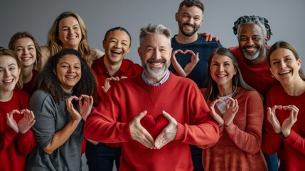 Sticker - Group of Friends Forming Heart Gestures