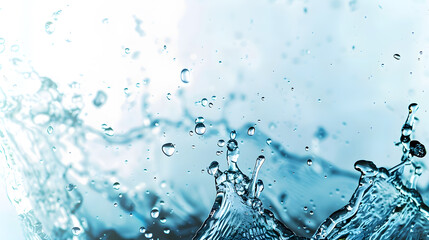 Poster - Water splashes with copy space blue background : Generative AI