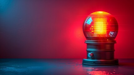 Siren blaring, Red light, Alert signal, Emergency beacon