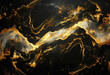 A black and gold marble background with golden veins, creating an elegant contrast of colors. Created with Ai