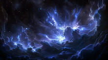 Blue Planet In Space, Spooky Cloud Sky 