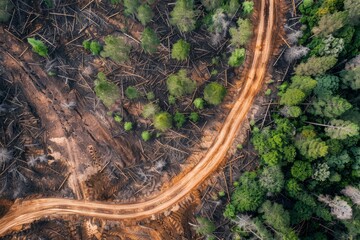 Clearcut Landscape from Above, Environmental Clearing Concern