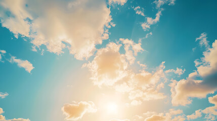 Aufkleber - beautiful setting sun and blue sky with copy space : Generative AI