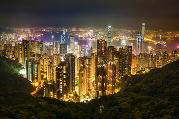 Wall Mural - Hong Kong skyline from Victoria Peak