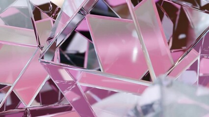 Aufkleber - A modern geometric crystal background. A 3D rendering of a geometric jewelry surface. a continuous, looping 3D animation.