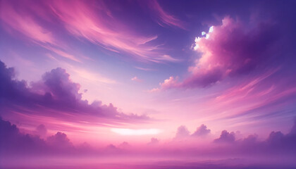 Wall Mural - A tranquil background image that captures the essence of a sky painted in shades of pink and purple