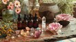 A holistic skincare approach featuring essential oils herbal tinctures