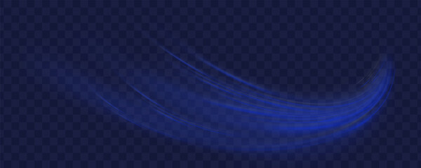 Poster - Blue wave curved lines for presentations, illustration of articles and publications on technological trends and innovations, covers of technological magazines. Light arc in blue colors.