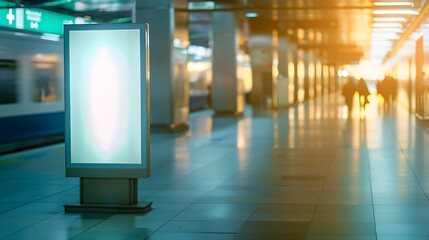 Aufkleber - Sample advertising on display in metro station : Generative AI