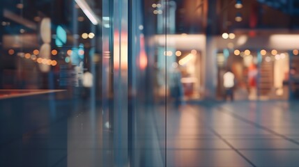 Aufkleber - Mock up of store blank street showcase window in a city : Generative AI