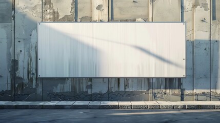 Aufkleber - Blank white advertising banner on the construction cite fence : Generative AI