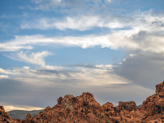 Wall Mural - Rugged Nevada desert sandstone landscape in the Valley of Fire State park near Las Vegas.