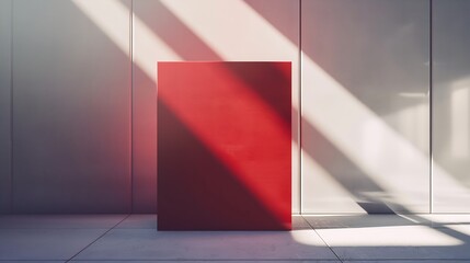 Poster - Logo mockup red facade sign : Generative AI