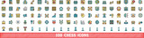 Fototapeta Panele - 100 chess icons set. Color line set of chess vector icons thin line color flat on white