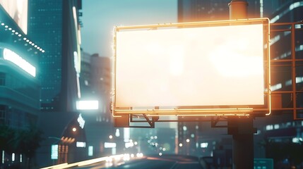Poster - city roadside blank billboard front view : Generative AI