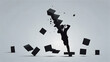 Falling dominos silhouette. 2D Simple Icon illustration style,, Minimalistic vector illustration, spoilt