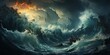 Powerful Wave Crashing in the Ocean