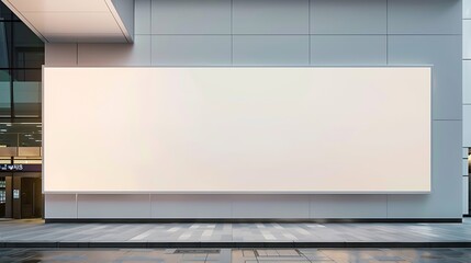 Leinwandbilder - Blank white advertising banner on the wall of the modern building : Generative AI
